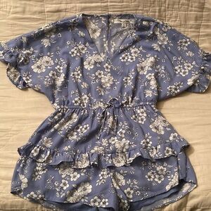 Moa Moa Women's Blue Floral Top